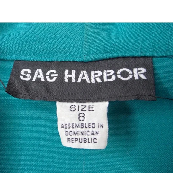 Sag Harbor Vintage Teal Green Blazer and Pleated Shorts Set Womens Large 90s - Picture 4 of 13